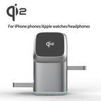 Qi2 25W 3-in-1 Magnetic Wireless Charger Stand Fast Charging For iPhone 14 15 16 17/AirPods Charger Touch Auto Rotation