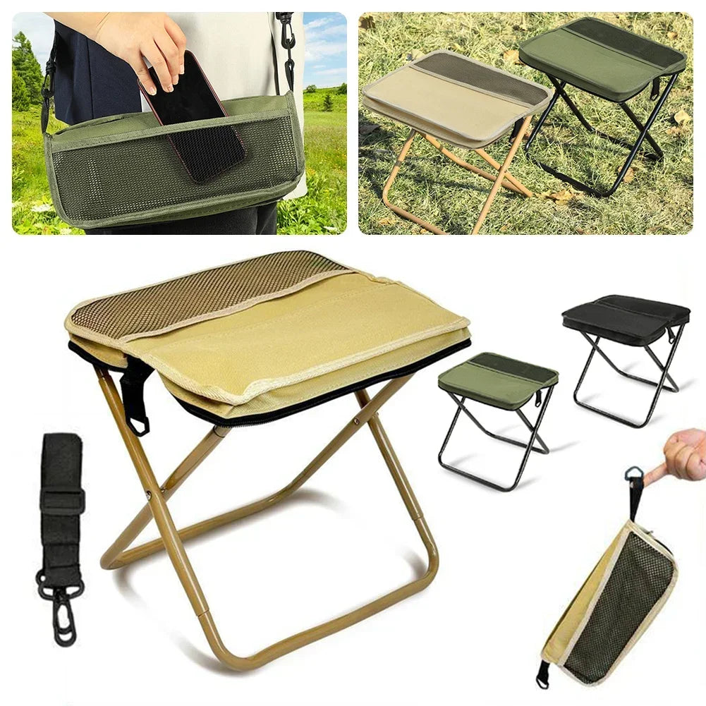 Foldable Backpack Stool Folding Chair for Fishing Travel