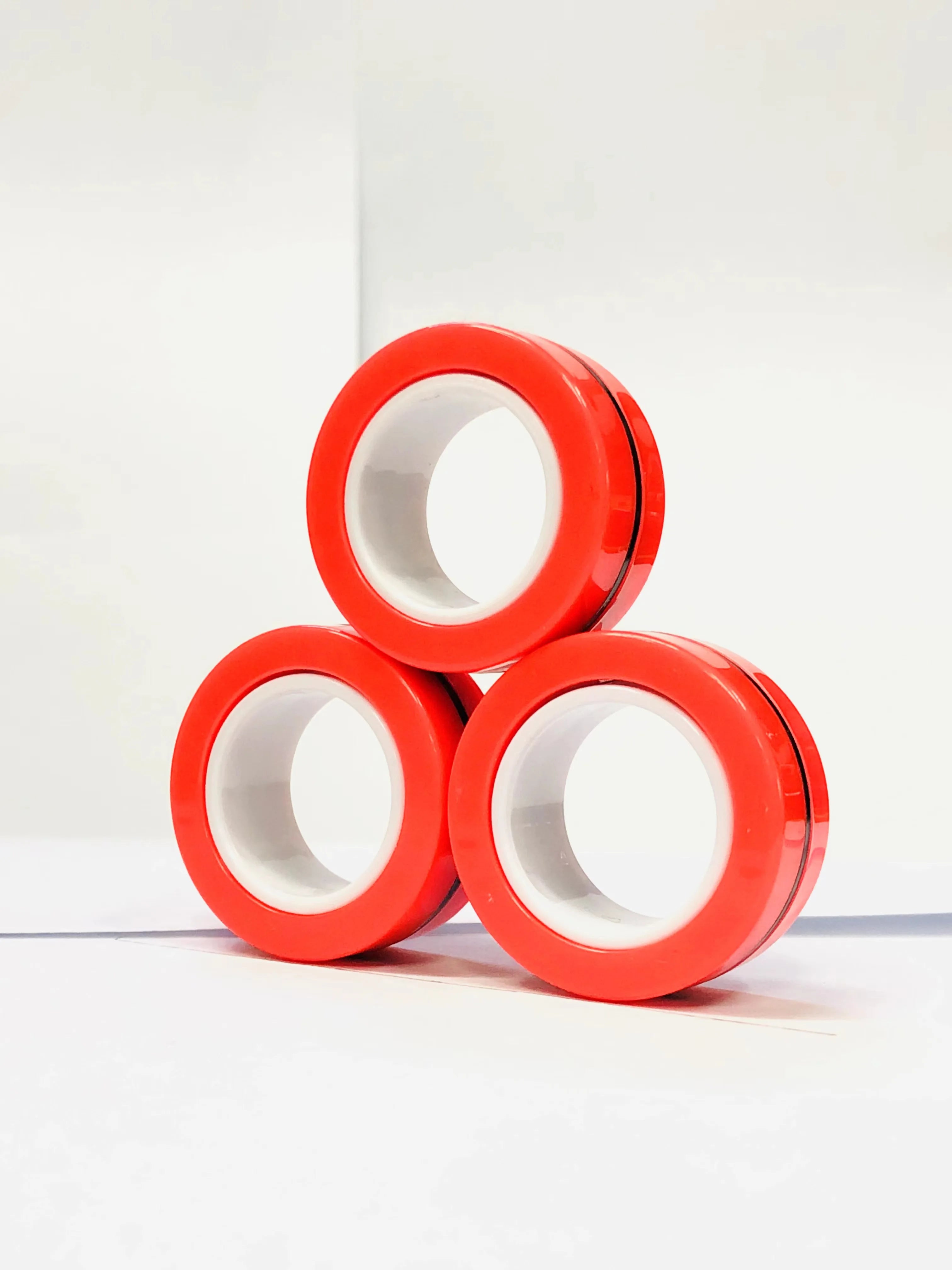 3pcs Fidget Toy Set Finger Magnetic Rings Colorful Adult Magnets Spinner Rings for Relieve Stress Anxiety Relief Therapy