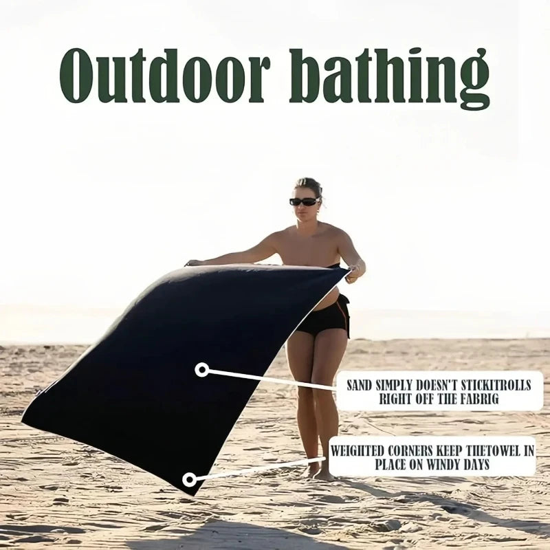 Magnetic Bath Towel Microfiber Quick Drying Outdoor Magnet Towels Beach Towel for Surfing Swimming Changing Clothes