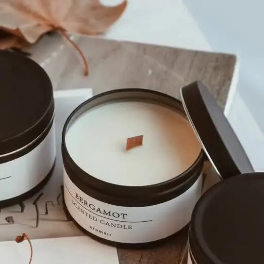 Black Tin Can Scented Aromatic Citronella Candles