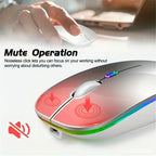 Wireless Bluetooth Mouse 2.4G Dual Modes Rechargeable Mice RGB Ergonomic Silent Click Mouse For PC Computer iPad Laptops 3600DPI