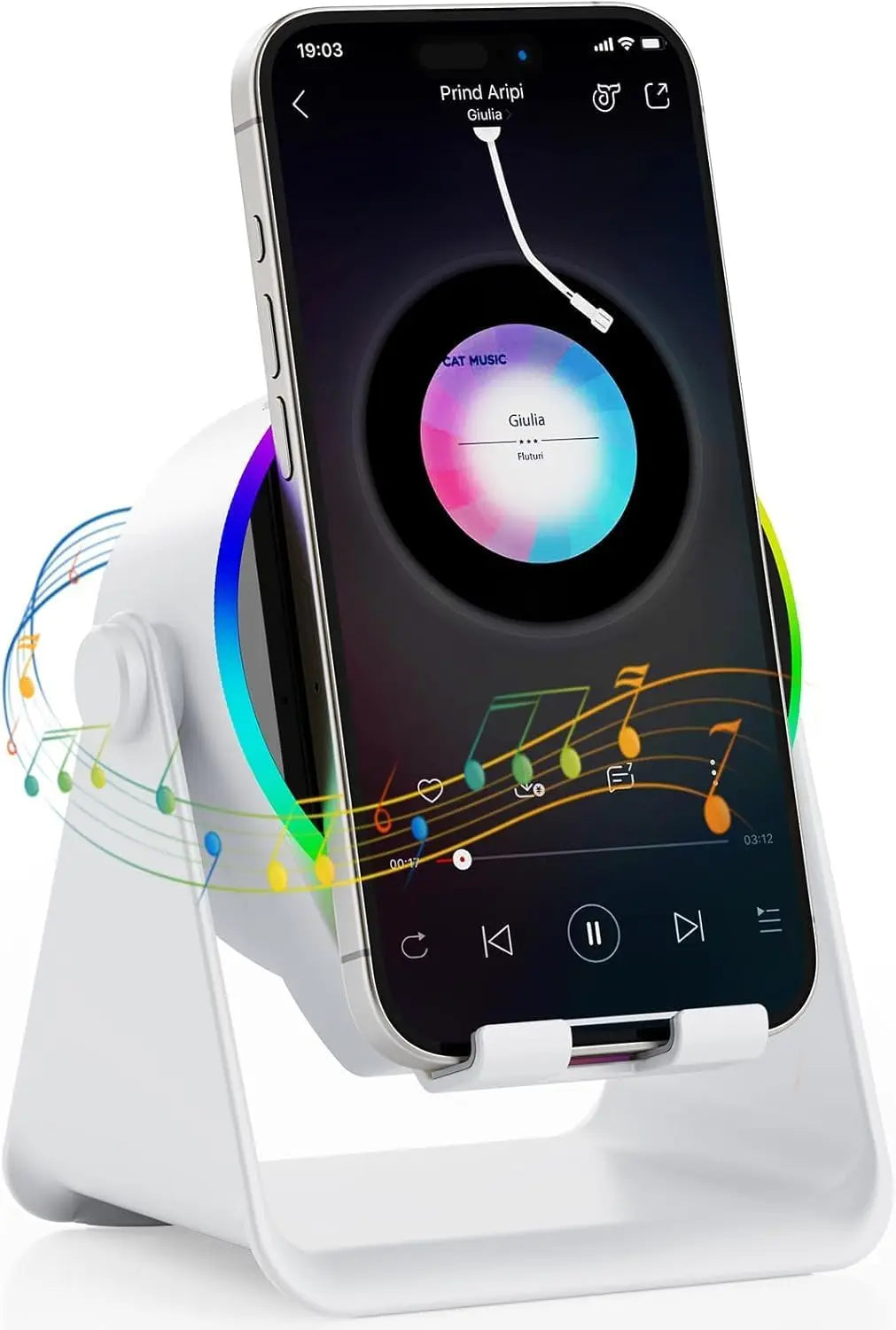 5 In 1 RGB Powerful Bluetooth Wireless Speaker Mobile Phone Stands Portable HIFI Sound Subwoofer Boombox Magnetic Tablet Brack