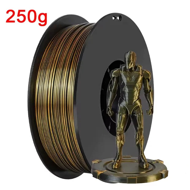 Dual Color Filament Silk PLA 1.75mm 1kg 500g 250g 3D Printer Plastic Material Two Colors Filament PLA Black Red Green Bundle New