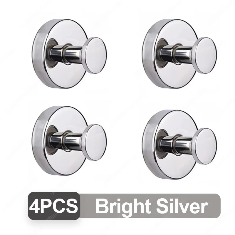 New Suction Cup Hooks Stainless Steel Waterproof Bathroom Shower Wall Mount Punch-free Reusable Strong Adsorption Hook Holders