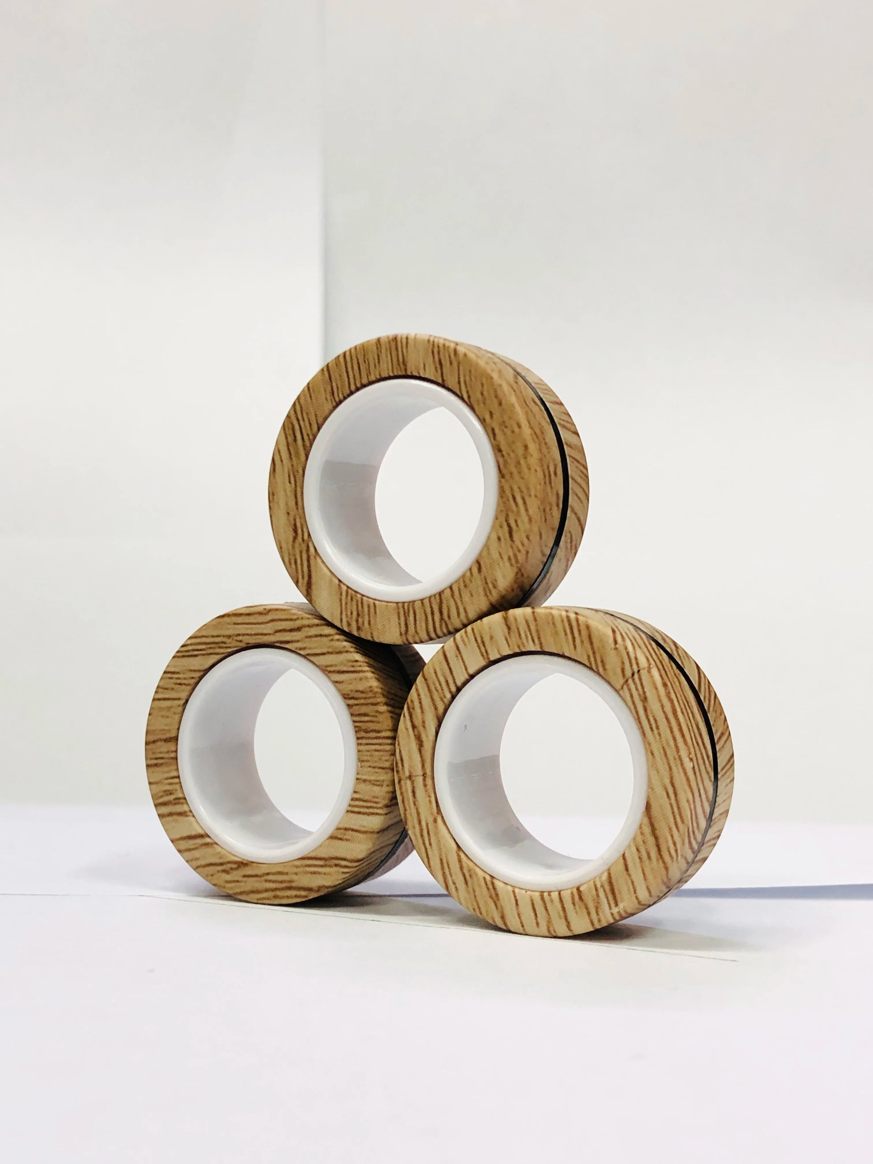 3pcs Fidget Toy Set Finger Magnetic Rings Colorful Adult Magnets Spinner Rings for Relieve Stress Anxiety Relief Therapy