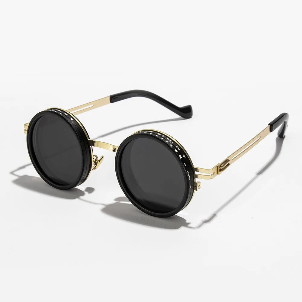 ND9 level Sunglasses Stepless Rotating Filter Retro Polarized Sunglass Cycling Sports Glassees
