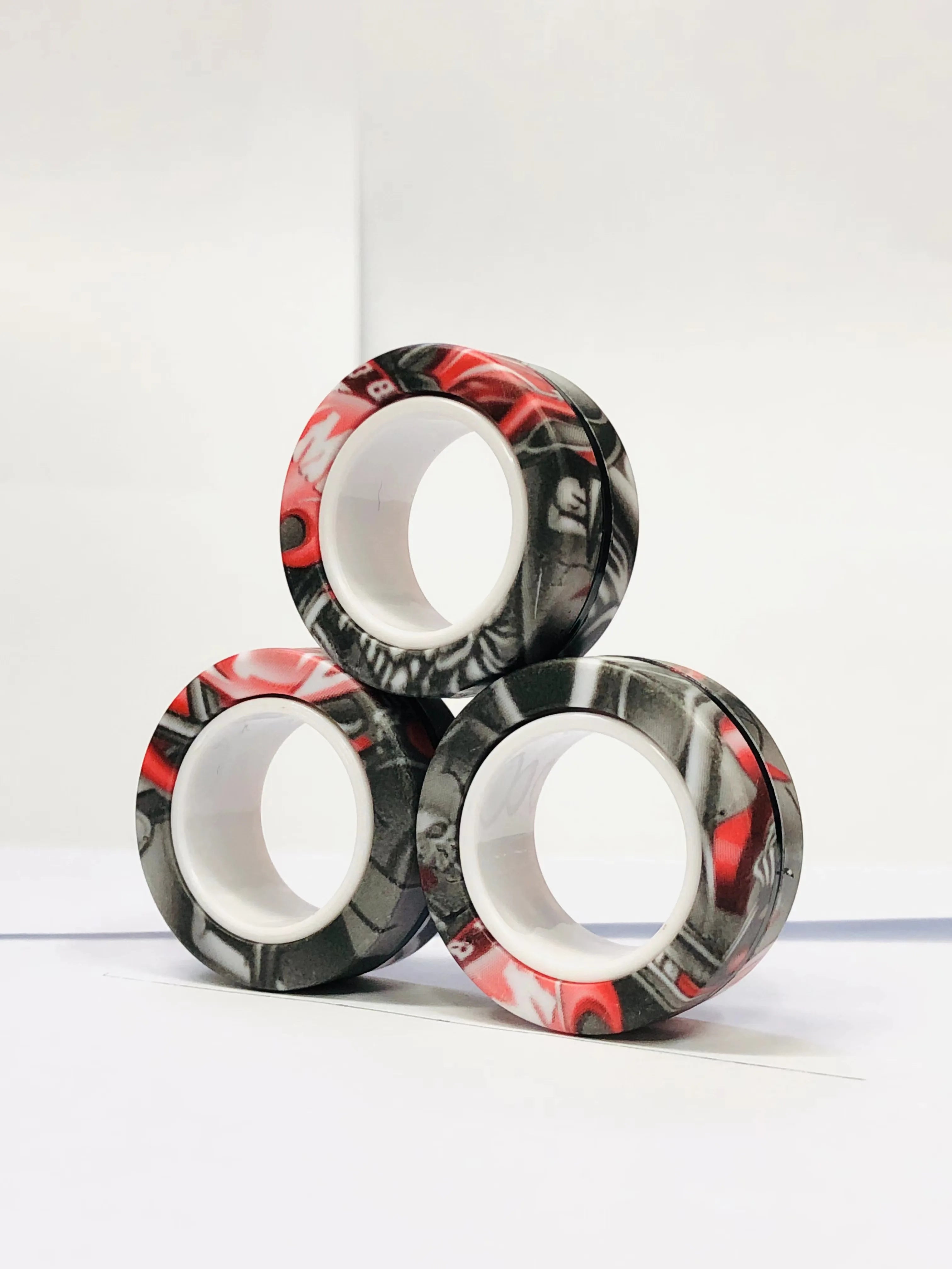 3pcs Fidget Toy Set Finger Magnetic Rings Colorful Adult Magnets Spinner Rings for Relieve Stress Anxiety Relief Therapy