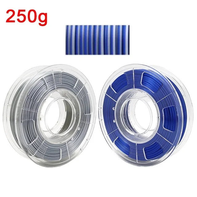 Dual Color Filament Silk PLA 1.75mm 1kg 500g 250g 3D Printer Plastic Material Two Colors Filament PLA Black Red Green Bundle New