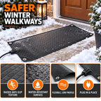 EU/US Waterproof Anti-Slip Graphene Snow Melting Mat for Outdoor Winter Stairs Ramp House Entrance Plants Warmth Heating Pad