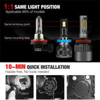 YHKOMS High Power CSP H4 H7 LED 200W 30000LM H1 H8 H9 H11 Car LED Light Bulbs 9005 HB3 9006 HB4 9012 HIR2 Auto Fog Lamp 6000K