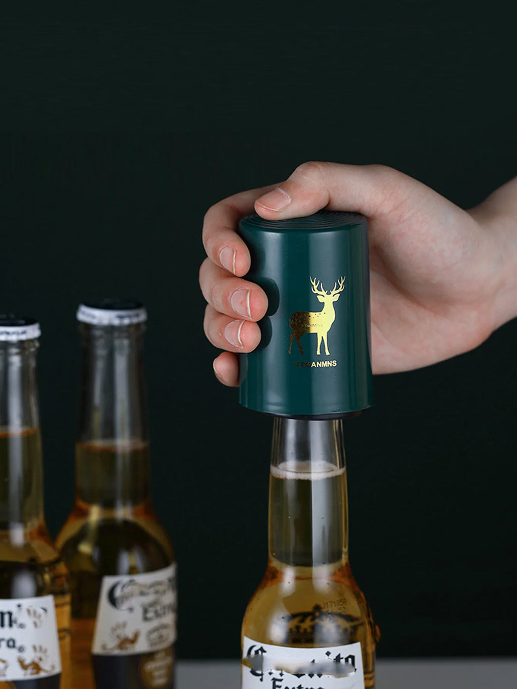 1Pcs Automatic Beer Bottle Opener Stainless Steel Press Lid Beer Corkscrew Tools Portable Bar Gadgets Wine Cap Opener Kitchen