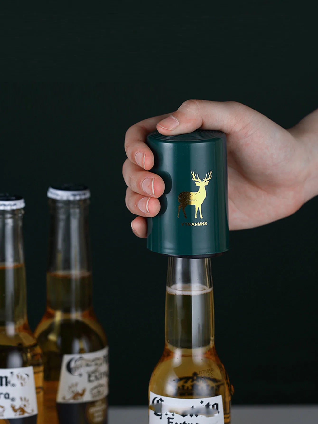 1Pcs Automatic Beer Bottle Opener Stainless Steel Press Lid Beer Corkscrew Tools Portable Bar Gadgets Wine Cap Opener Kitchen