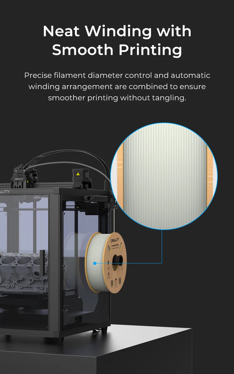 CREALITY Hyper Series PLA Filament 1.75mm Better Fluidity Faster Cooling High Precision for FDM Printers
