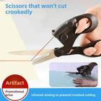 Professional Laser Guided Scissors For Fabric Sewing Cut Sewing Cut Straight Fast Home Crafts Wrapping Scissors DIY Supplies