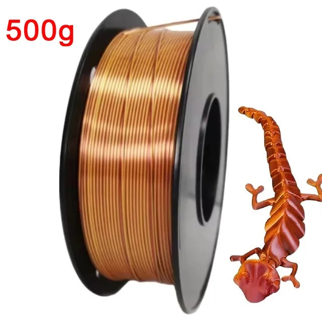 Dual Color Filament Silk PLA 1.75mm 1kg 500g 250g 3D Printer Plastic Material Two Colors Filament PLA Black Red Green Bundle New