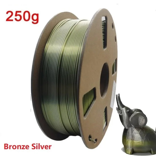Dual Color Filament Silk PLA 1.75mm 1kg 500g 250g 3D Printer Plastic Material Two Colors Filament PLA Black Red Green Bundle New