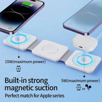 30W 3 in 1 Quick Multi-function Foldable Chargers Safe Magnetic Wireless Charger Portable Charger for iPhone IWatch AirPods