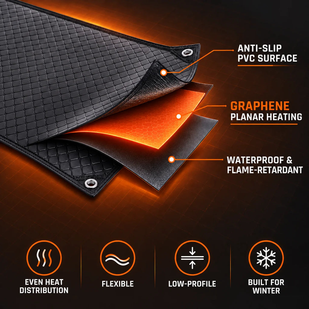 EU/US Waterproof Anti-Slip Graphene Snow Melting Mat for Outdoor Winter Stairs Ramp House Entrance Plants Warmth Heating Pad