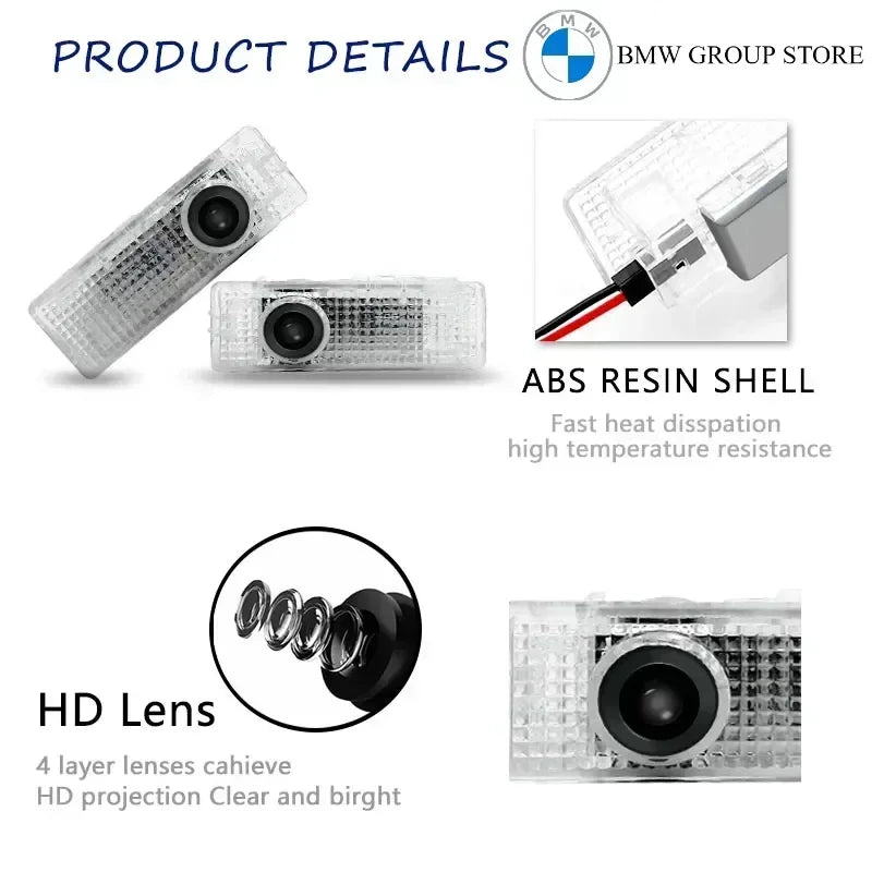 2/4PCS car LED welcome light is suitable for BMW X1-X6 series E81E82E87E88F20F21 20-18 projector G11 G12 G30 G31 G38 auto parts