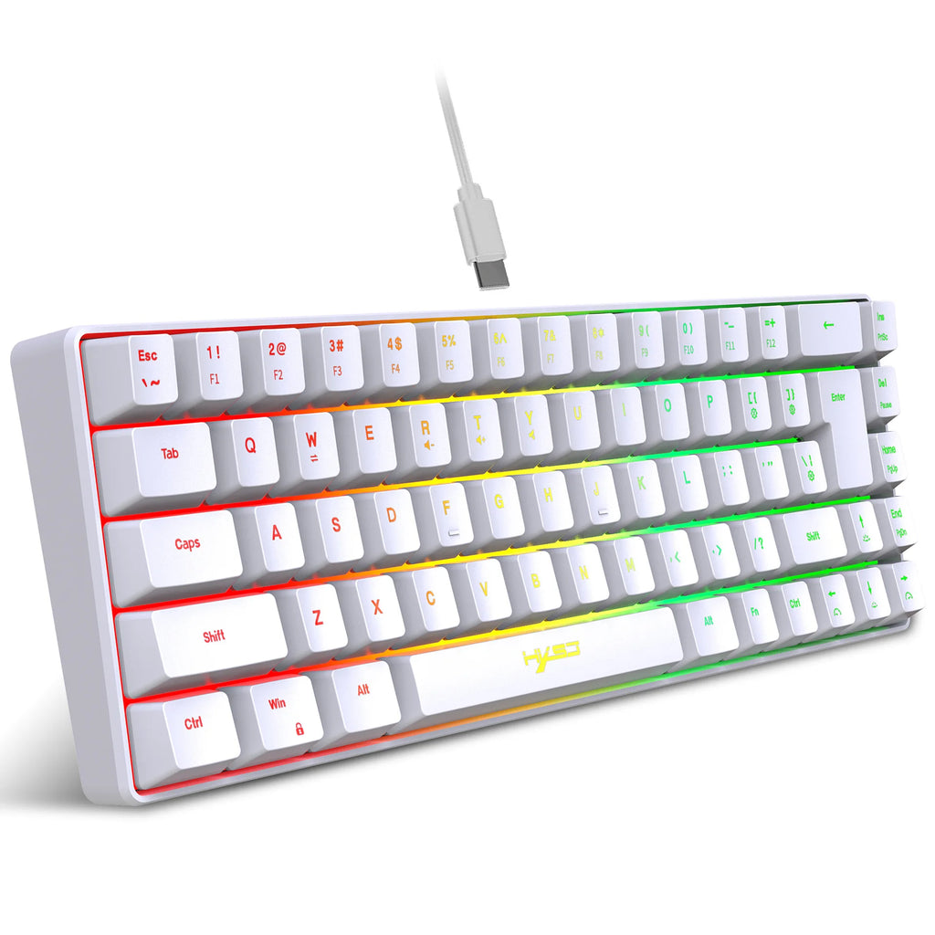 Keyboard 68 Keys RGB Backlight Small Portable Office Computer Membrane Keyboard For Windows Tablet Laptop Game
