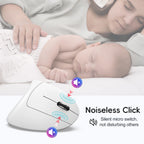 HXSJ dual mode vertical mouse ergonomic ABS 600mAh rechargeable 2400DPI  Type-c interface wireless mouse for pc