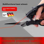 Professional Laser Guided Scissors For Fabric Sewing Cut Sewing Cut Straight Fast Home Crafts Wrapping Scissors DIY Supplies