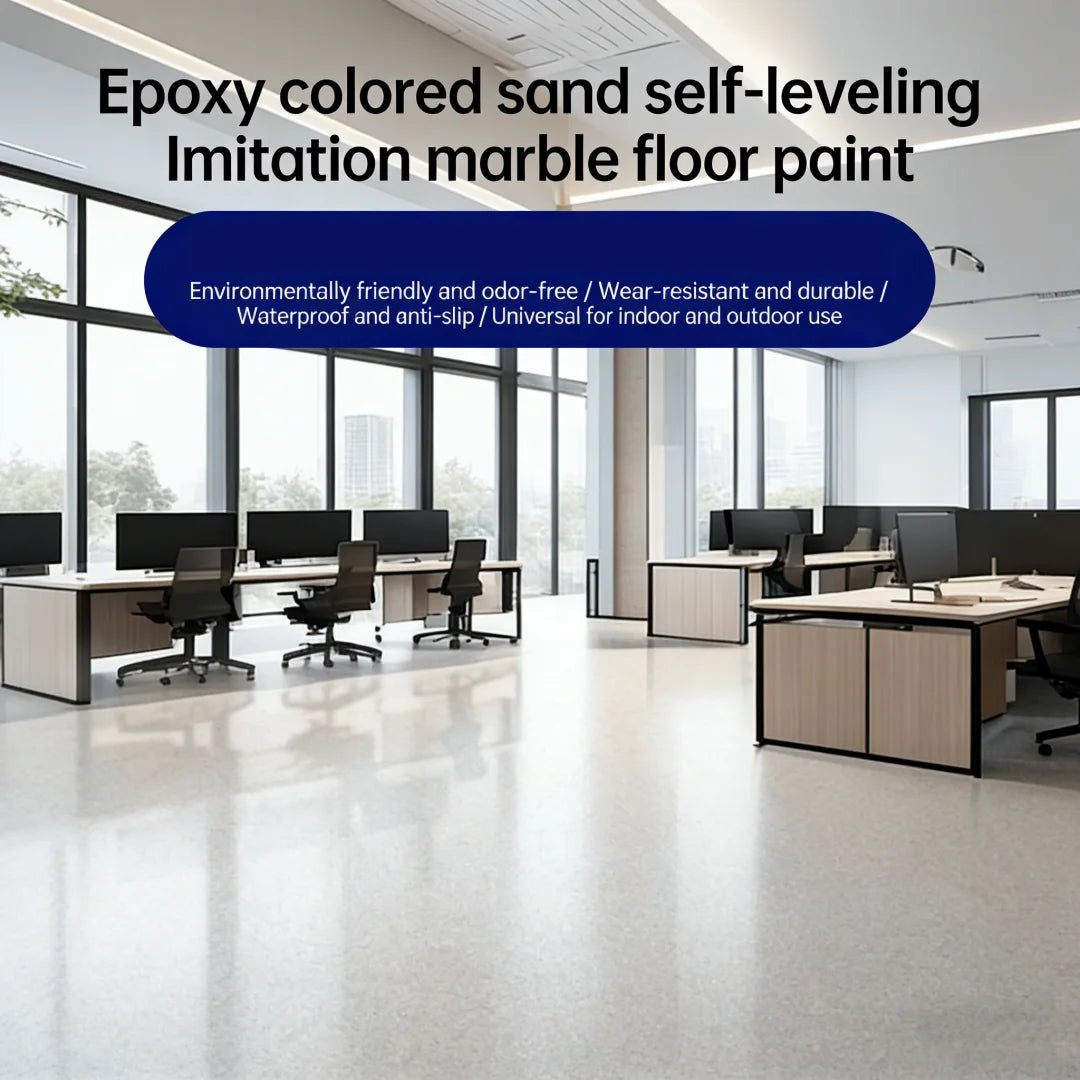 Indoor/Outdoor Self-Leveling Epoxy Floor Paint Wear-Resistant Anti-Slip Colored Sand Imitation Marble Paint