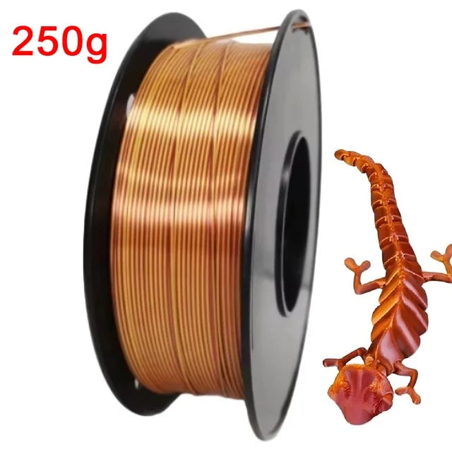 Dual Color Filament Silk PLA 1.75mm 1kg 500g 250g 3D Printer Plastic Material Two Colors Filament PLA Black Red Green Bundle New