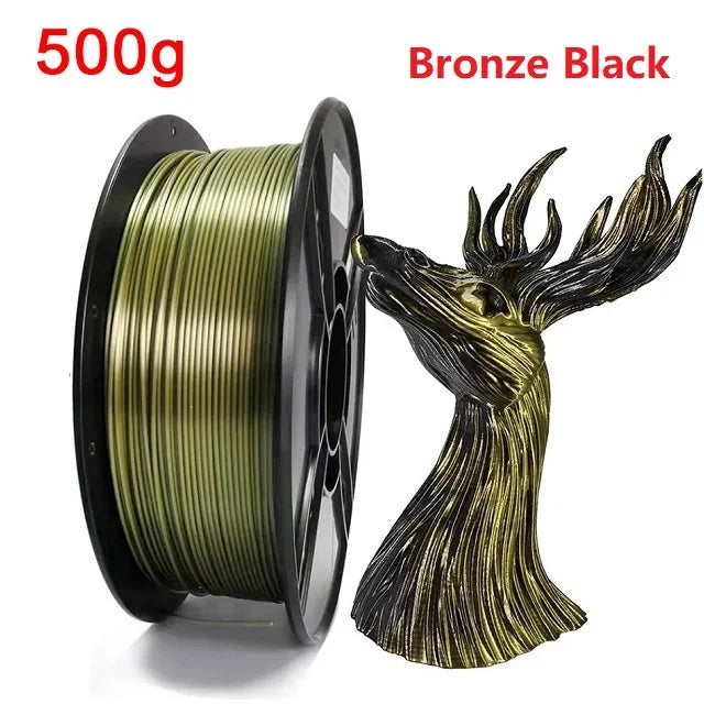Dual Color Filament Silk PLA 1.75mm 1kg 500g 250g 3D Printer Plastic Material Two Colors Filament PLA Black Red Green Bundle New