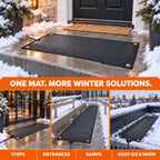 EU/US Waterproof Anti-Slip Graphene Snow Melting Mat for Outdoor Winter Stairs Ramp House Entrance Plants Warmth Heating Pad