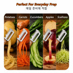 iLMH New Paring Knife Ergonomic Wood Handle Knife Stainless Steel Vegetable Peeler with Wooden Handle 2-in-1 Fruit Potato Peeler