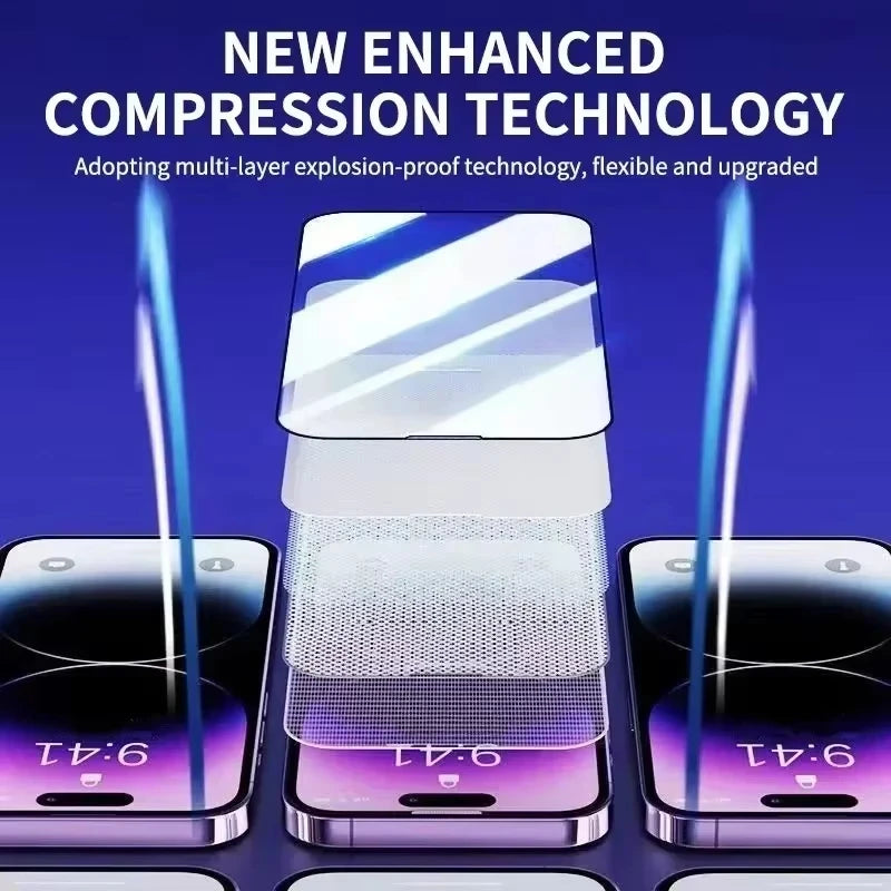 1-5PCS Dust Free Installation Tempered Glass For iPhone 17 16 13 15 14 11 12 Pro Max 16Pro 12 Mini XR XS X SE Screen Protector