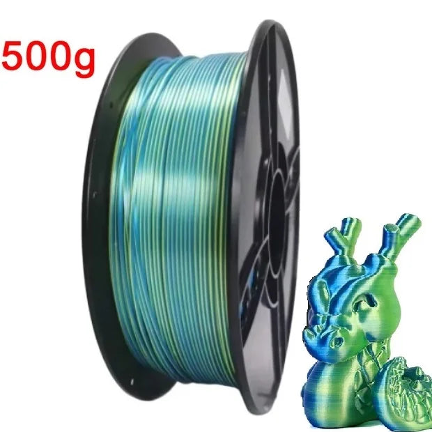 Dual Color Filament Silk PLA 1.75mm 1kg 500g 250g 3D Printer Plastic Material Two Colors Filament PLA Black Red Green Bundle New