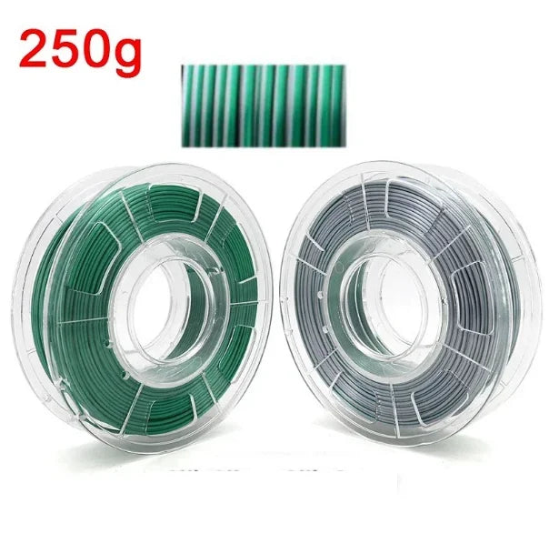 Dual Color Filament Silk PLA 1.75mm 1kg 500g 250g 3D Printer Plastic Material Two Colors Filament PLA Black Red Green Bundle New