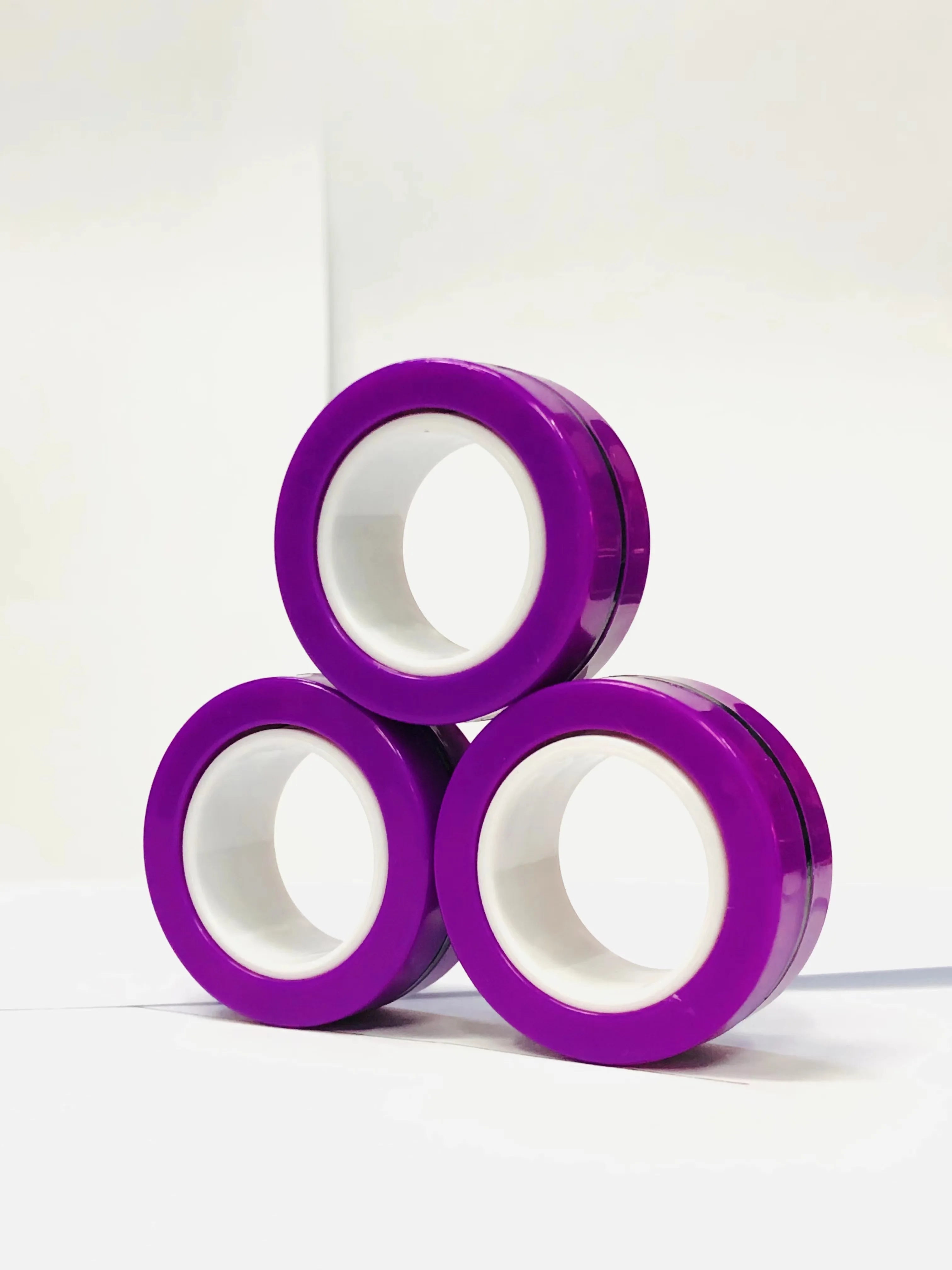 3pcs Fidget Toy Set Finger Magnetic Rings Colorful Adult Magnets Spinner Rings for Relieve Stress Anxiety Relief Therapy