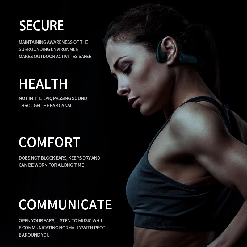 Earphones Bluetooth 5.3 Sports Wireless Headphones Ear Hook Waterproof Headset for Running Driving