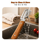 iLMH New Paring Knife Ergonomic Wood Handle Knife Stainless Steel Vegetable Peeler with Wooden Handle 2-in-1 Fruit Potato Peeler