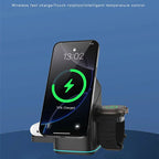 Qi2 25W 3-in-1 Magnetic Wireless Charger Stand Fast Charging For iPhone 14 15 16 17/AirPods Charger Touch Auto Rotation