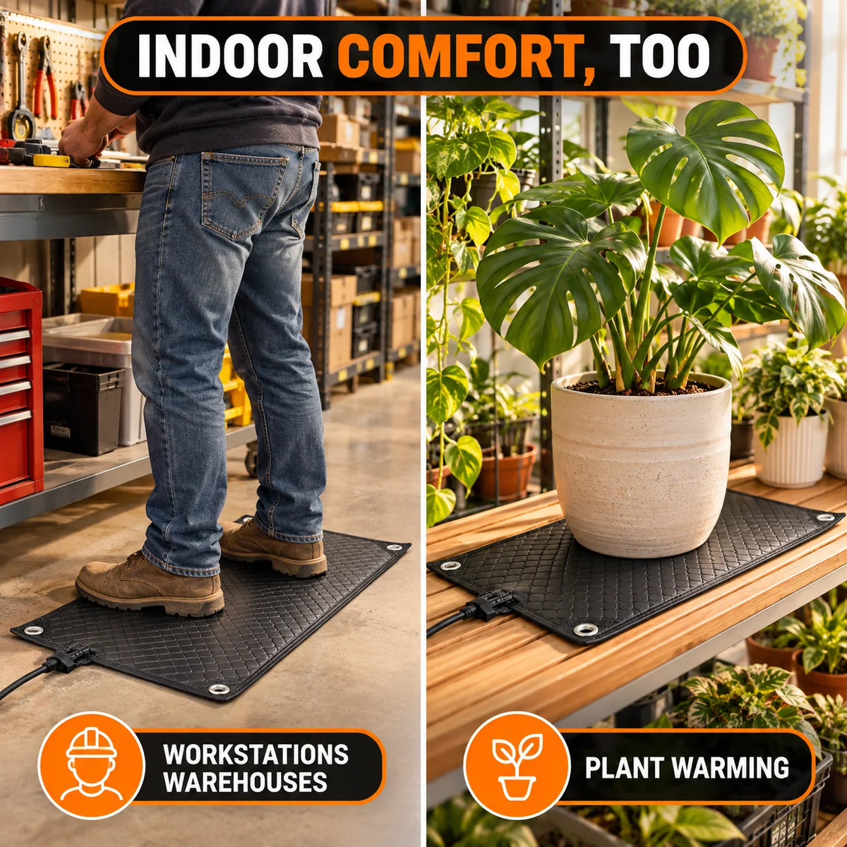EU/US Waterproof Anti-Slip Graphene Snow Melting Mat for Outdoor Winter Stairs Ramp House Entrance Plants Warmth Heating Pad