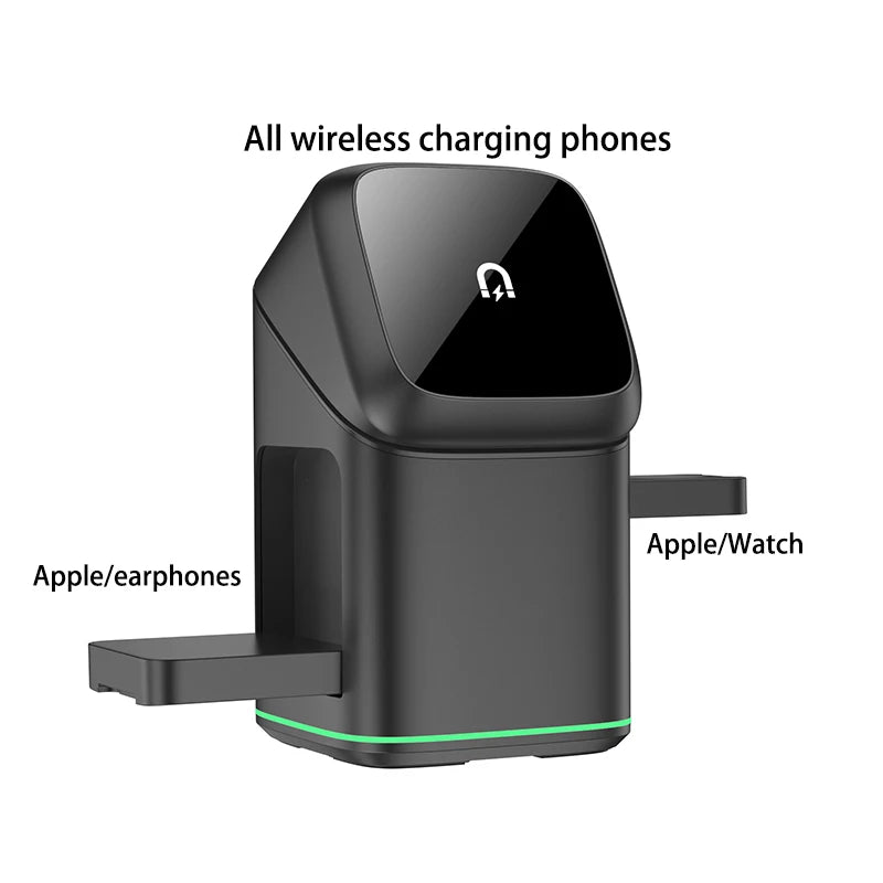Qi2 25W 3-in-1 Magnetic Wireless Charger Stand Fast Charging For iPhone 14 15 16 17/AirPods Charger Touch Auto Rotation