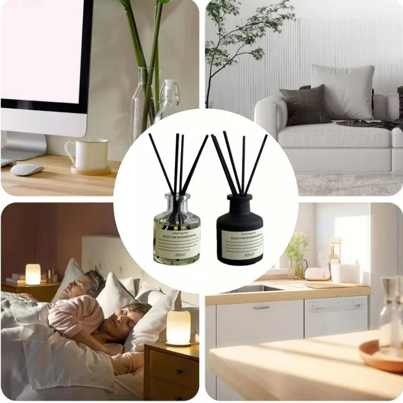 50ml Aromatherapy Essential Oil Flameless Freesia Jasmine Fragrance Oil with Reed Diffuser