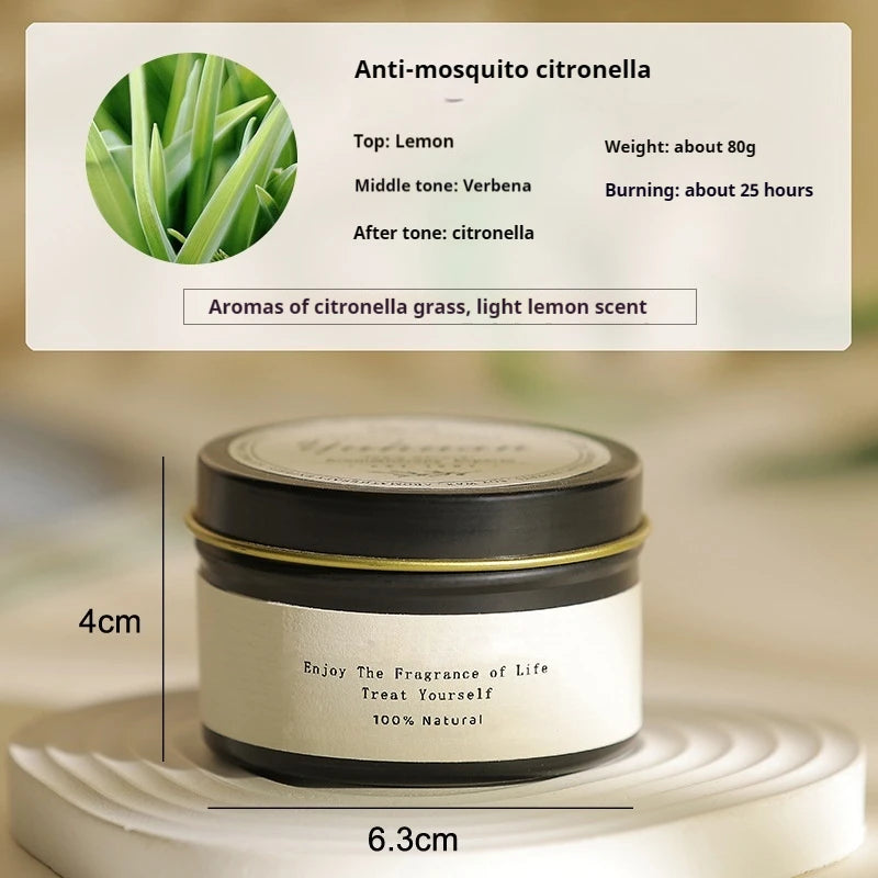 Black Tin Can Scented Aromatic Citronella Candles
