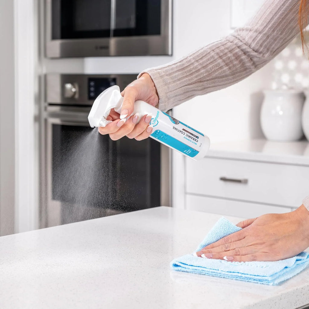 Lifeproof Home Ceramic Coating Spray Kit - Protect Stainless Steel, Appliances, Countertops, Glass & More Kitchen + Bath Surfaces - Repels Stains, Grime,  Liquids & More!