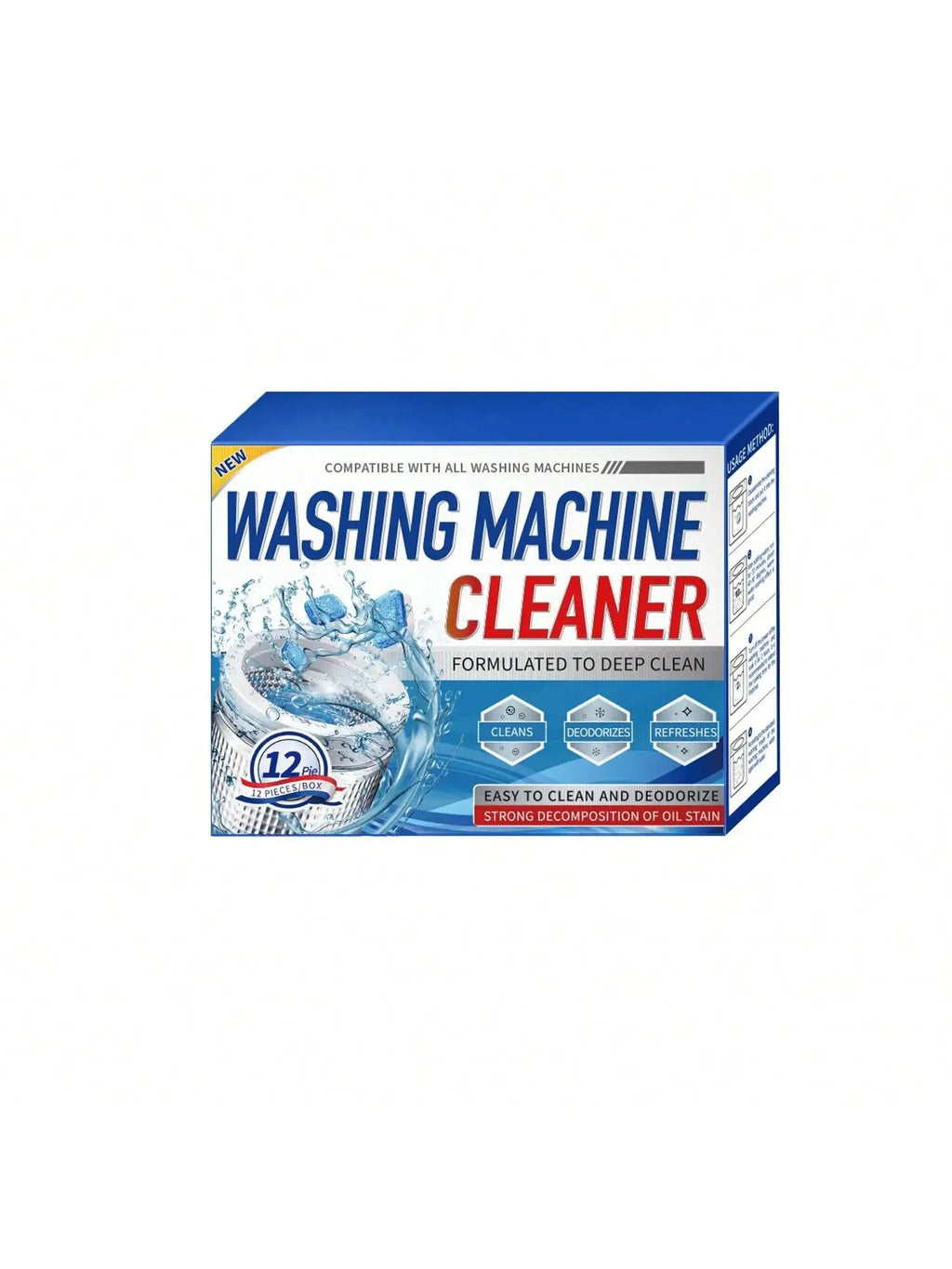 Washing Machine Cleaner Descaler Of 12/24pcs Pack-Deep Cleaning Tablets  Odor Removing Tablets For Washer Laundry Supplies