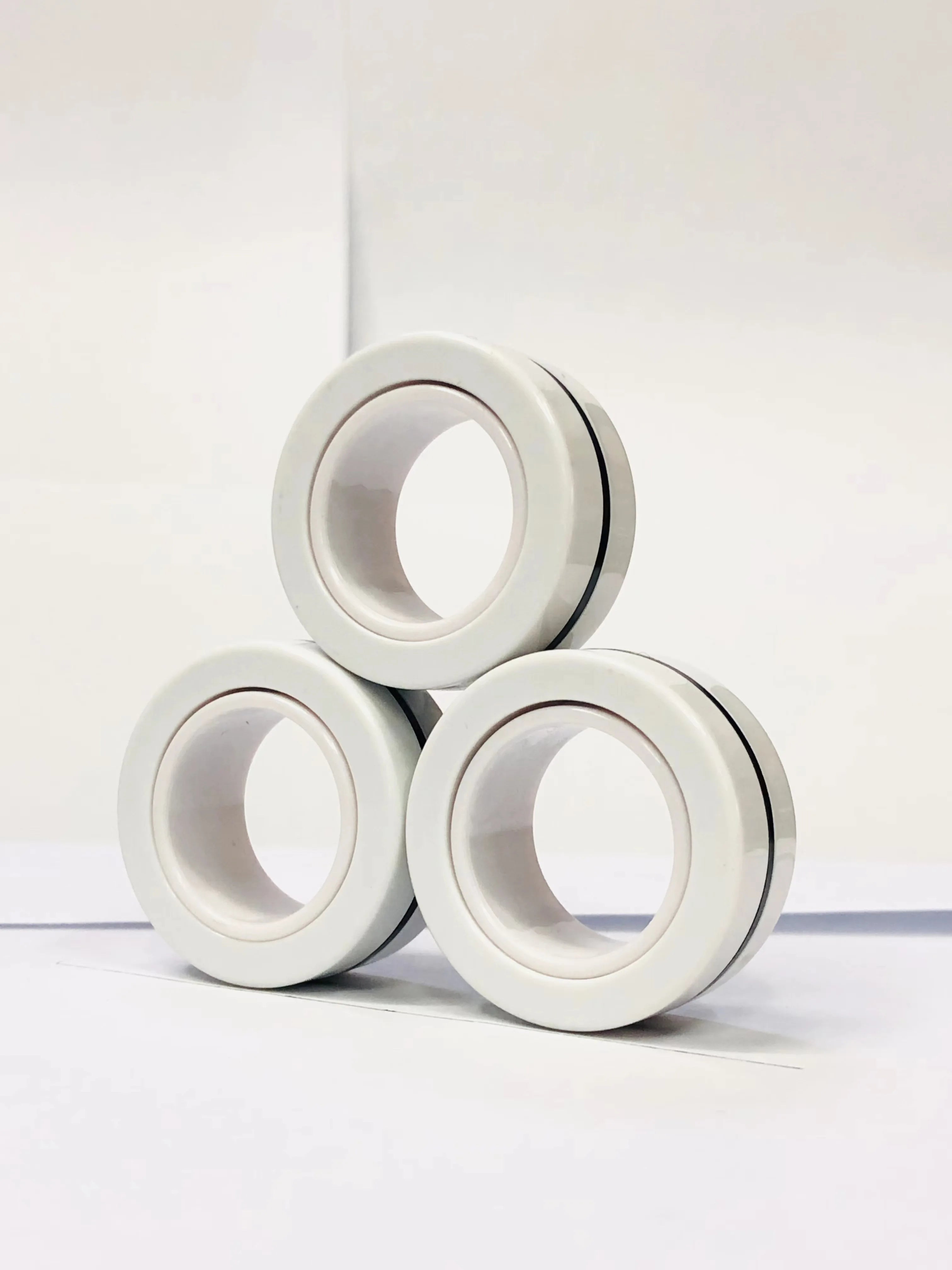 3pcs Fidget Toy Set Finger Magnetic Rings Colorful Adult Magnets Spinner Rings for Relieve Stress Anxiety Relief Therapy