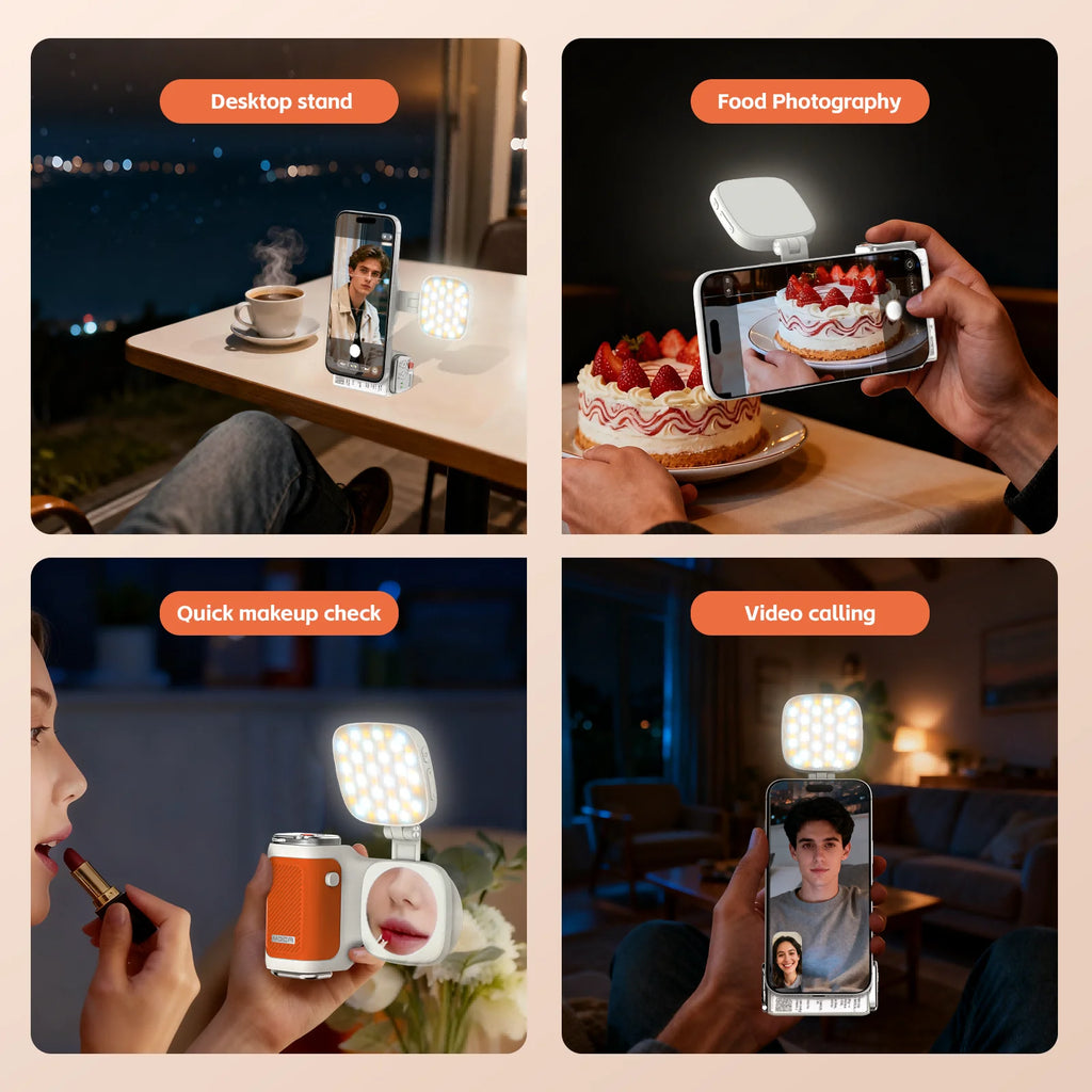 COMITOK MOCA iPhone Camera Assistant,1Click Lens Flip Shutter Grip/Detachable charging remote control+Optional Fill Light/Mirror