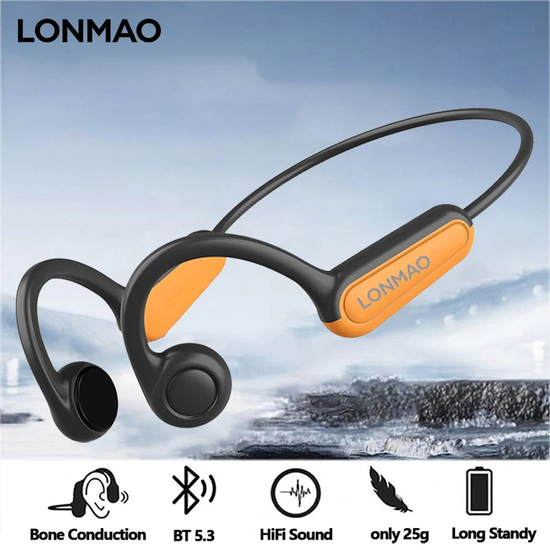 Earphones Bluetooth 5.3 Sports Wireless Headphones Ear Hook Waterproof Headset for Running Driving