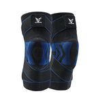 1PC Men Compression Crossfit Rodilleras Elastic Sport Knee Sleeve with Long Straps Black Blue Knee Brace with Silicone Gel