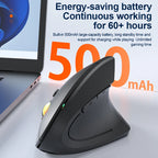 2.4GHz Bluetooth Wireless Mouse Rechargeable Vertical Mice Ergonomic 3Adjustable 1600DPI 6Buttons for Laptop PC Computer Desktop